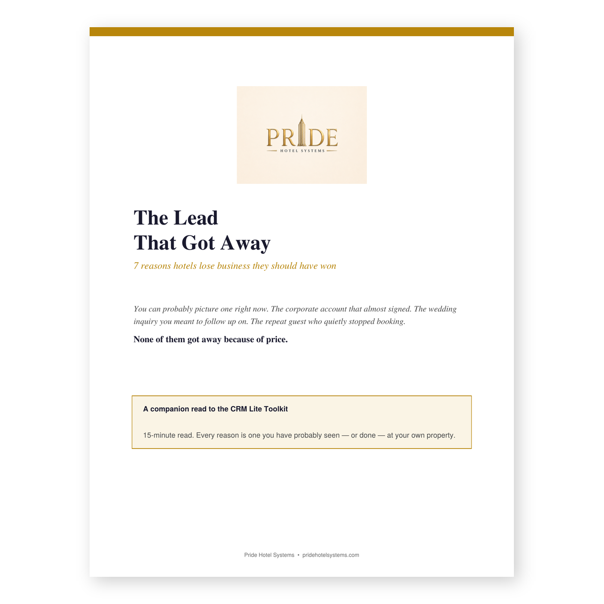 Hotel CRM-Lite Toolkit | Free Download
